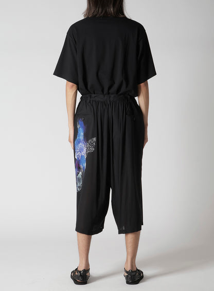 SEA PRINTED BACK SIDE CUT OFF PANTS