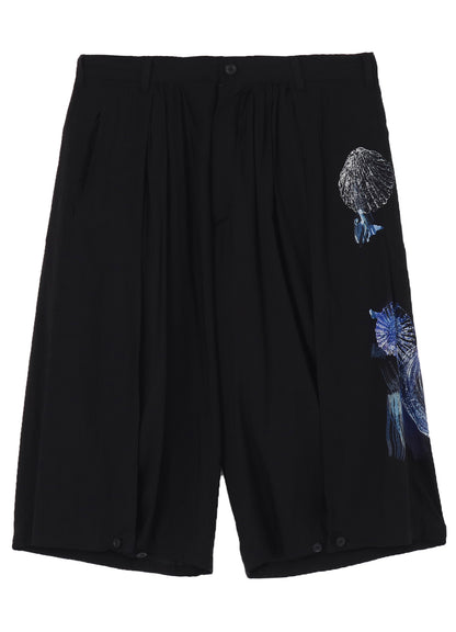 SEA PRINTED BACK SIDE CUT OFF PANTS