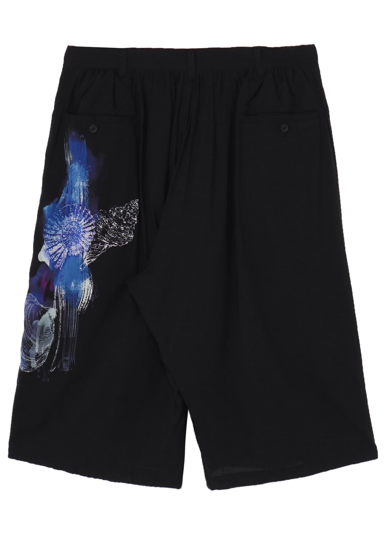 SEA PRINTED BACK SIDE CUT OFF PANTS