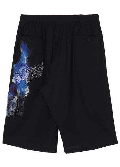 SEA PRINTED BACK SIDE CUT OFF PANTS