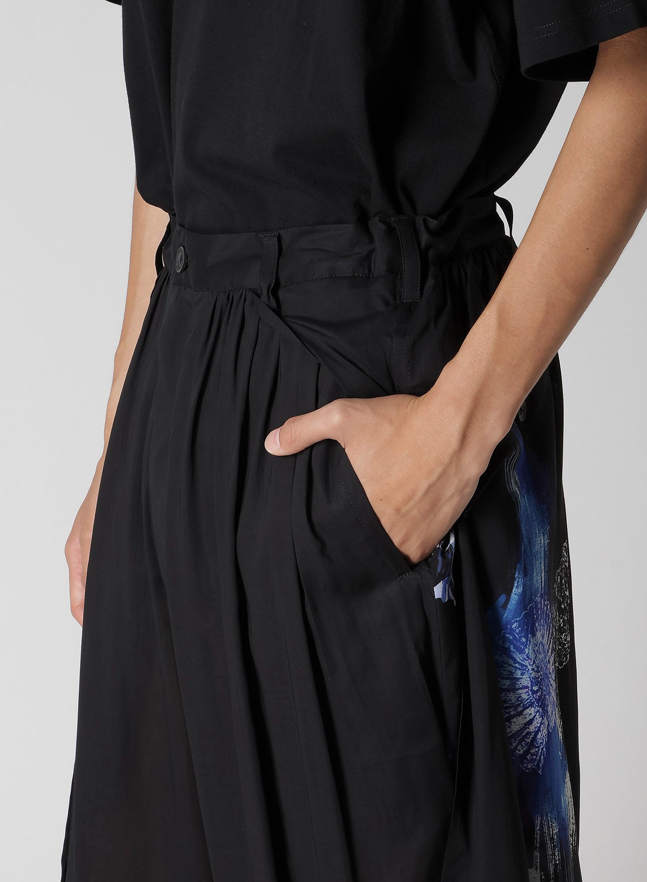 SEA PRINTED BACK SIDE CUT OFF PANTS – THE SHOP YOHJI YAMAMOTO
