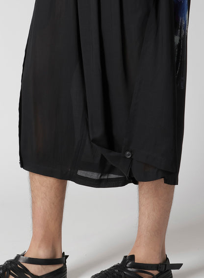 SEA PRINTED BACK SIDE CUT OFF PANTS