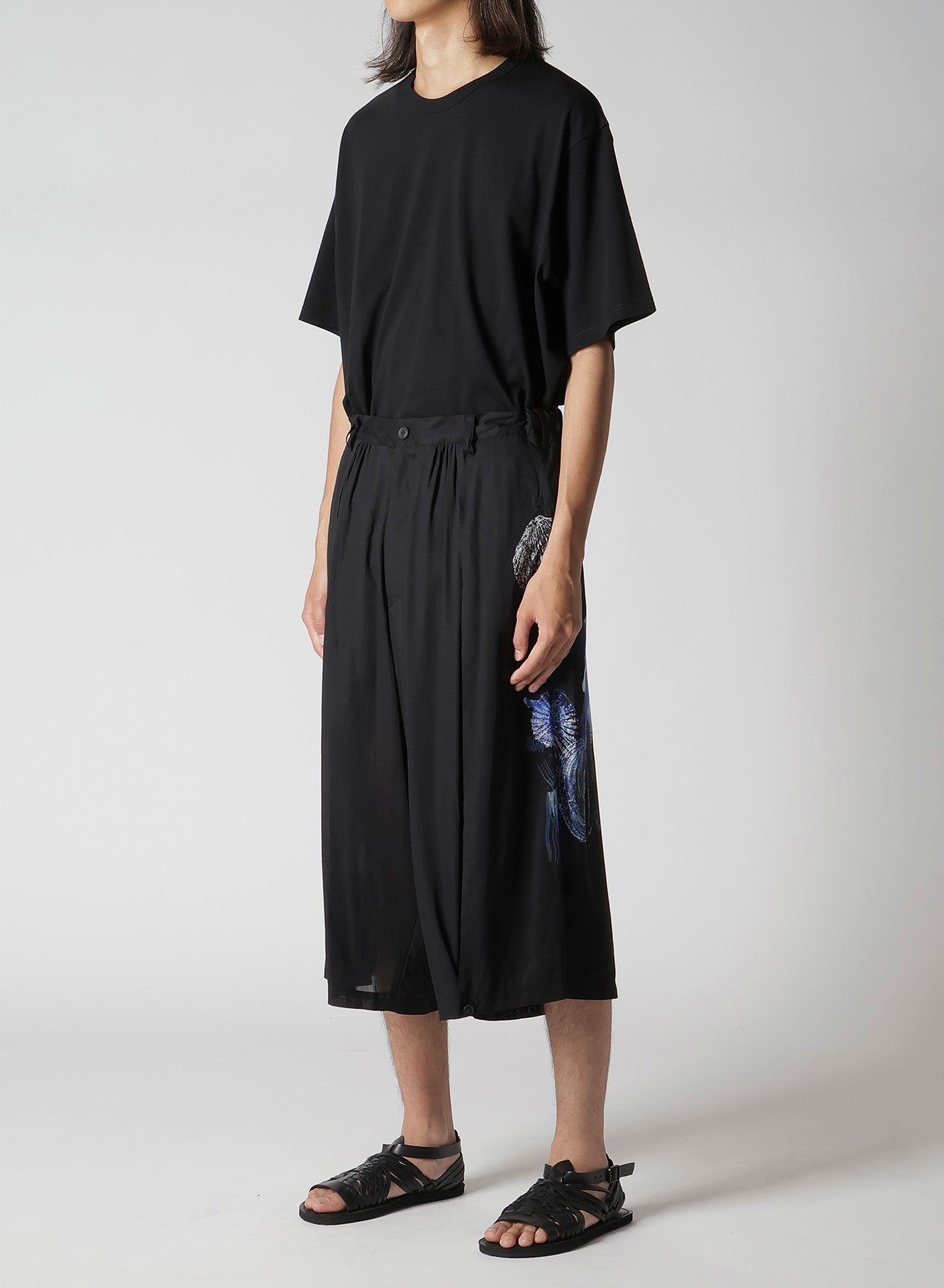 SEA PRINTED BACK SIDE CUT OFF PANTS – THE SHOP YOHJI YAMAMOTO