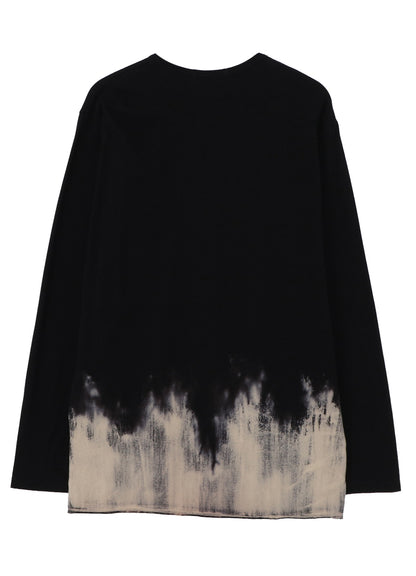 30/- DISCHARGED COMBED PS  ROUND NECK LONG SLV T