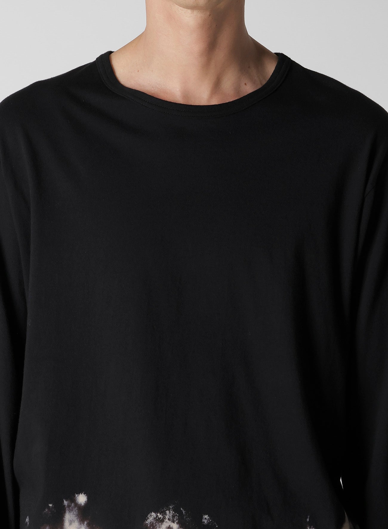 30/- DISCHARGED COMBED PS  ROUND NECK LONG SLV T