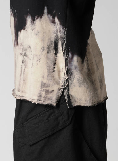 30/- DISCHARGED COMBED PS  ROUND NECK LONG SLV T