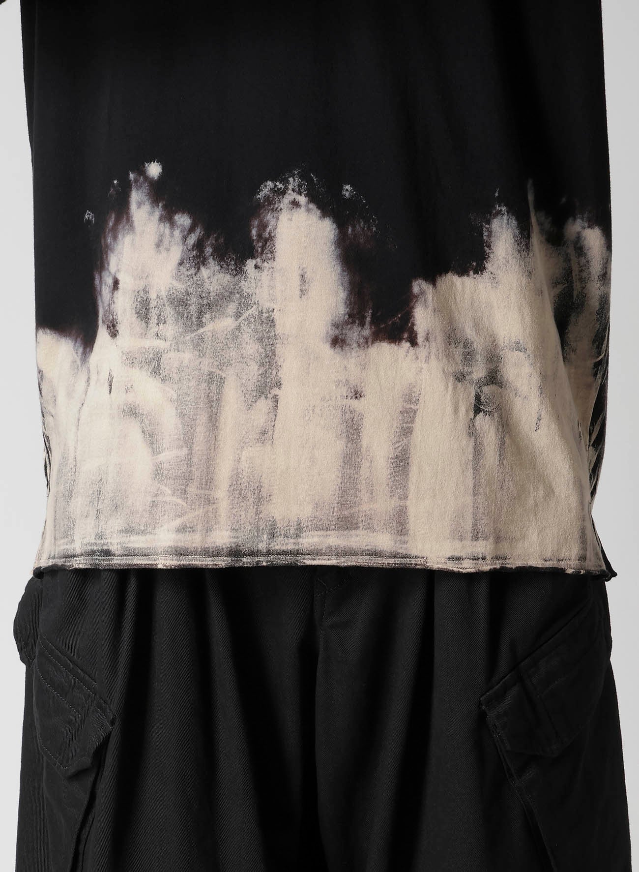 30/- DISCHARGED COMBED PS  ROUND NECK LONG SLV T