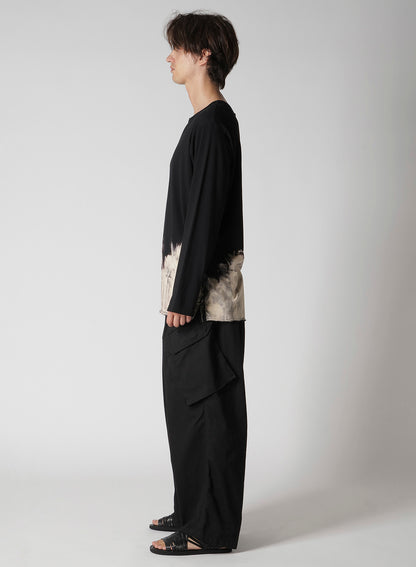 30/- DISCHARGED COMBED PS  ROUND NECK LONG SLV T