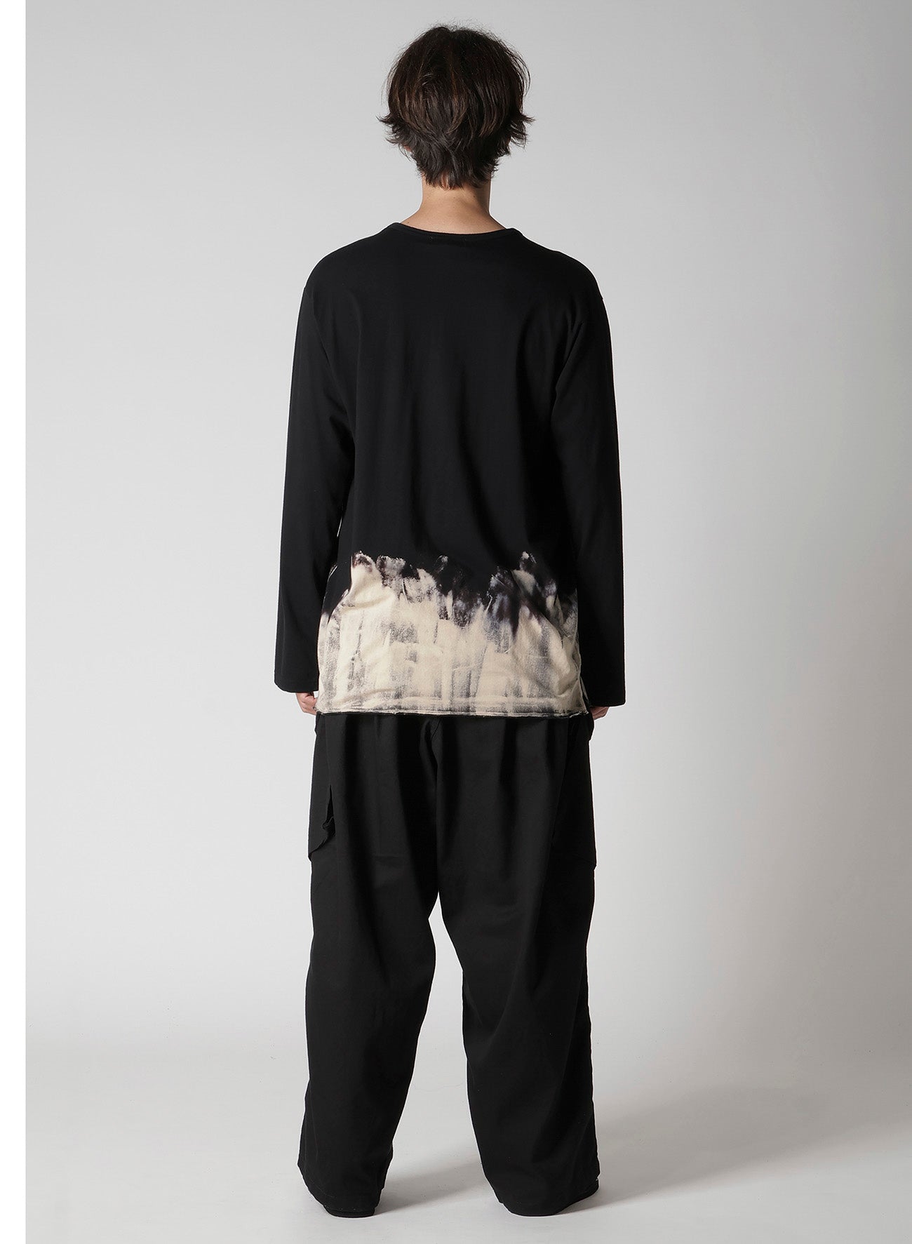 30/- DISCHARGED COMBED PS  ROUND NECK LONG SLV T