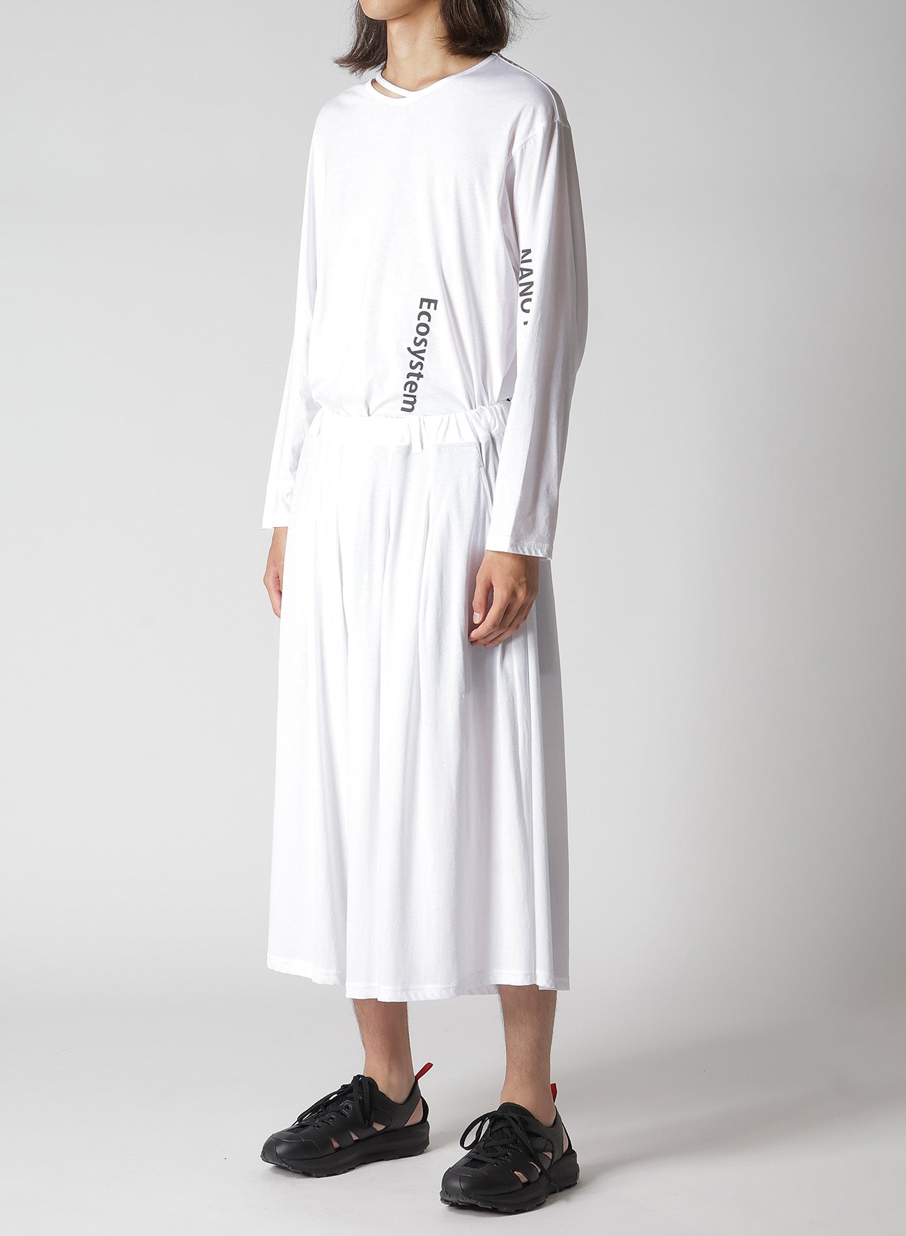 HIGH TWISTED SINGLE JERSEY TUCK PANTS