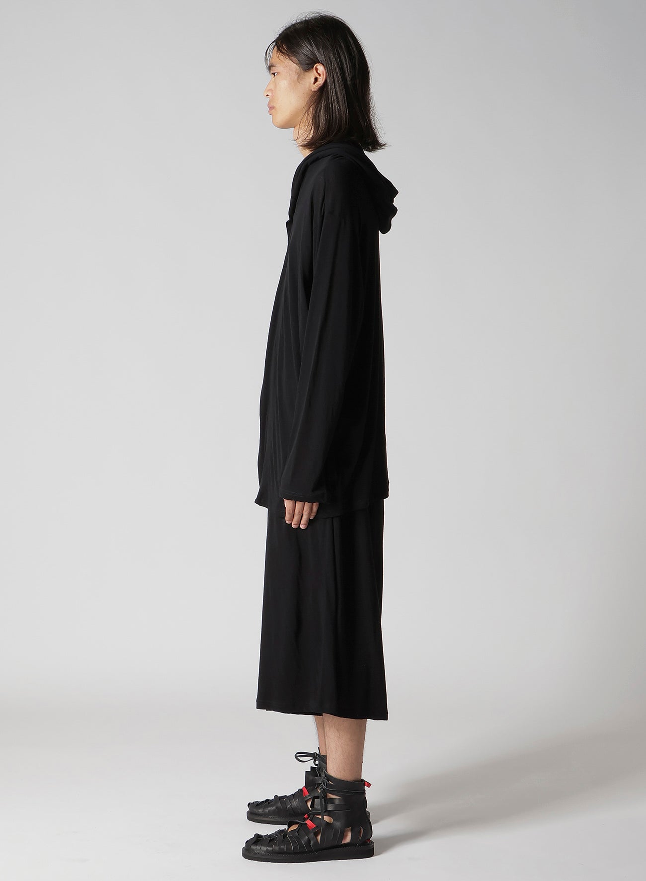 80/- COTTON LINEN VOILE HOOD ZIPPER CARDIGAN