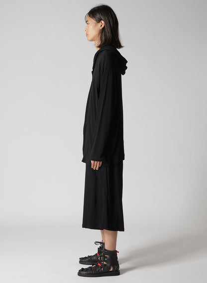 80/- COTTON LINEN VOILE HOOD ZIPPER CARDIGAN