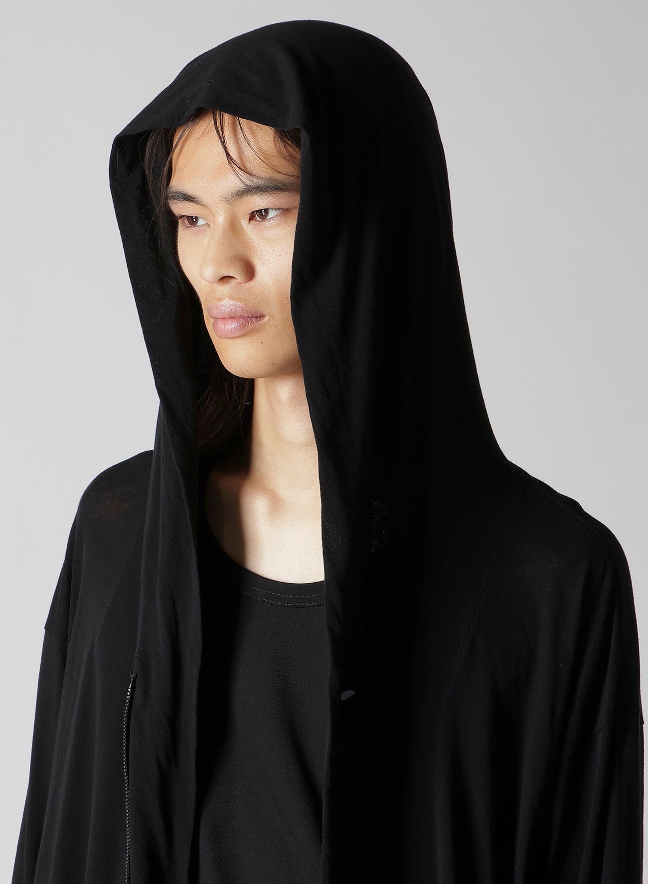 80/- COTTON LINEN VOILE HOOD ZIPPER CARDIGAN – THE SHOP YOHJI YAMAMOTO