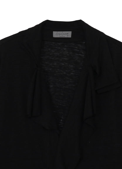 60/- LINEN PLAIN STITCH DRAPED LAPEL JKT