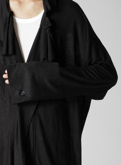 60/- LINEN PLAIN STITCH DRAPED LAPEL JKT