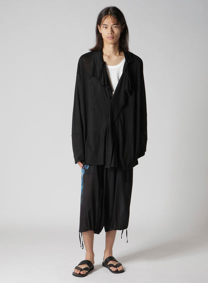 60/- LINEN PLAIN STITCH DRAPED LAPEL JKT