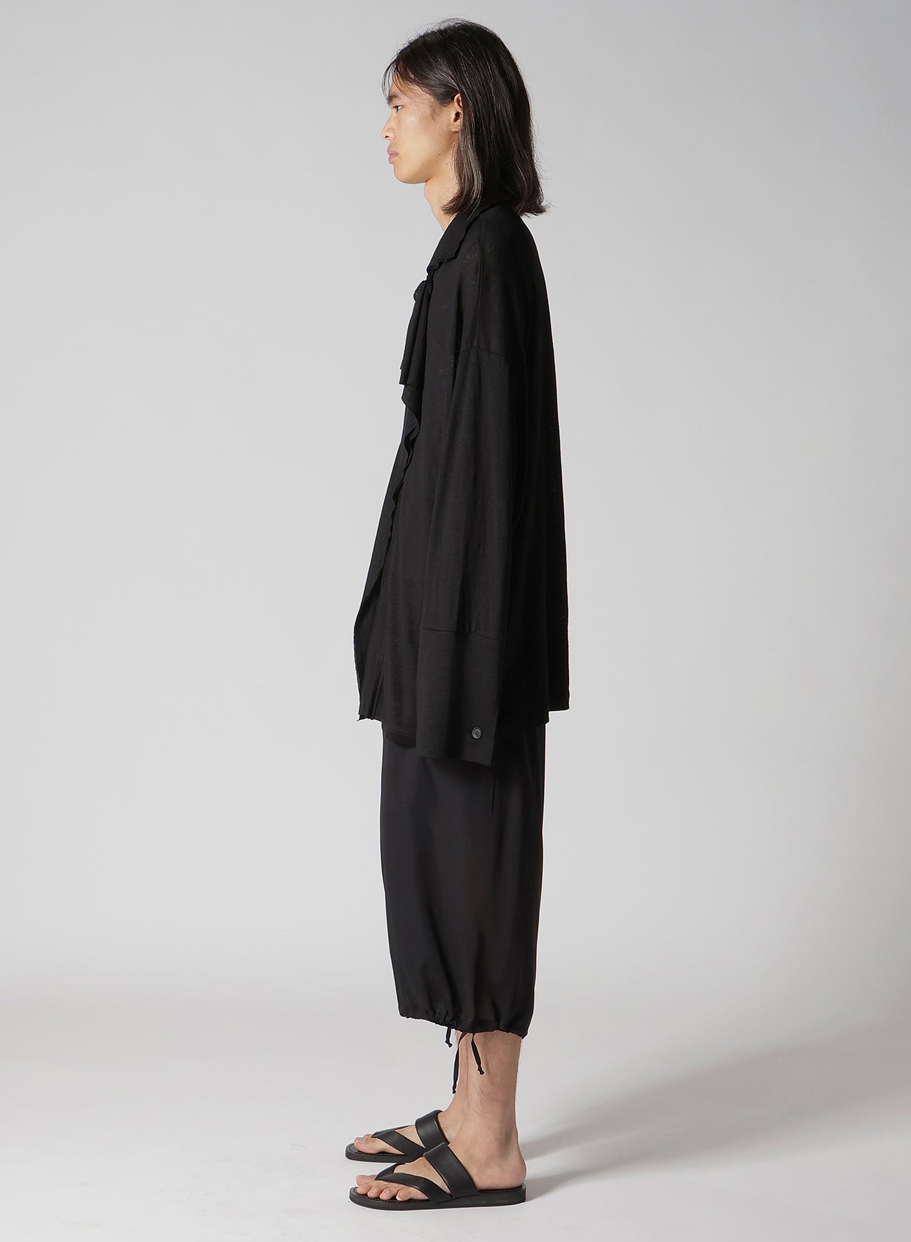 60/- LINEN PLAIN STITCH DRAPED LAPEL JKT