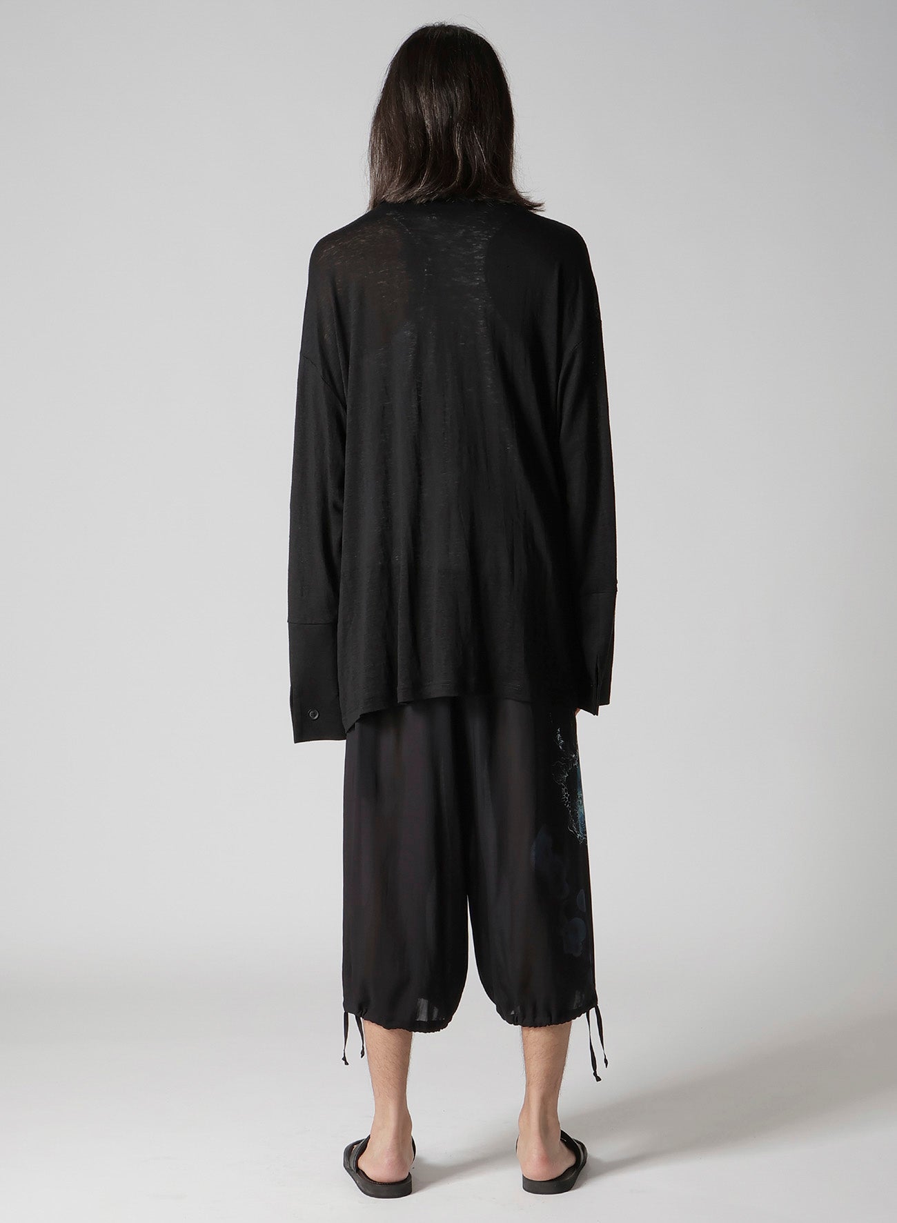 60/- LINEN PLAIN STITCH DRAPED LAPEL JKT