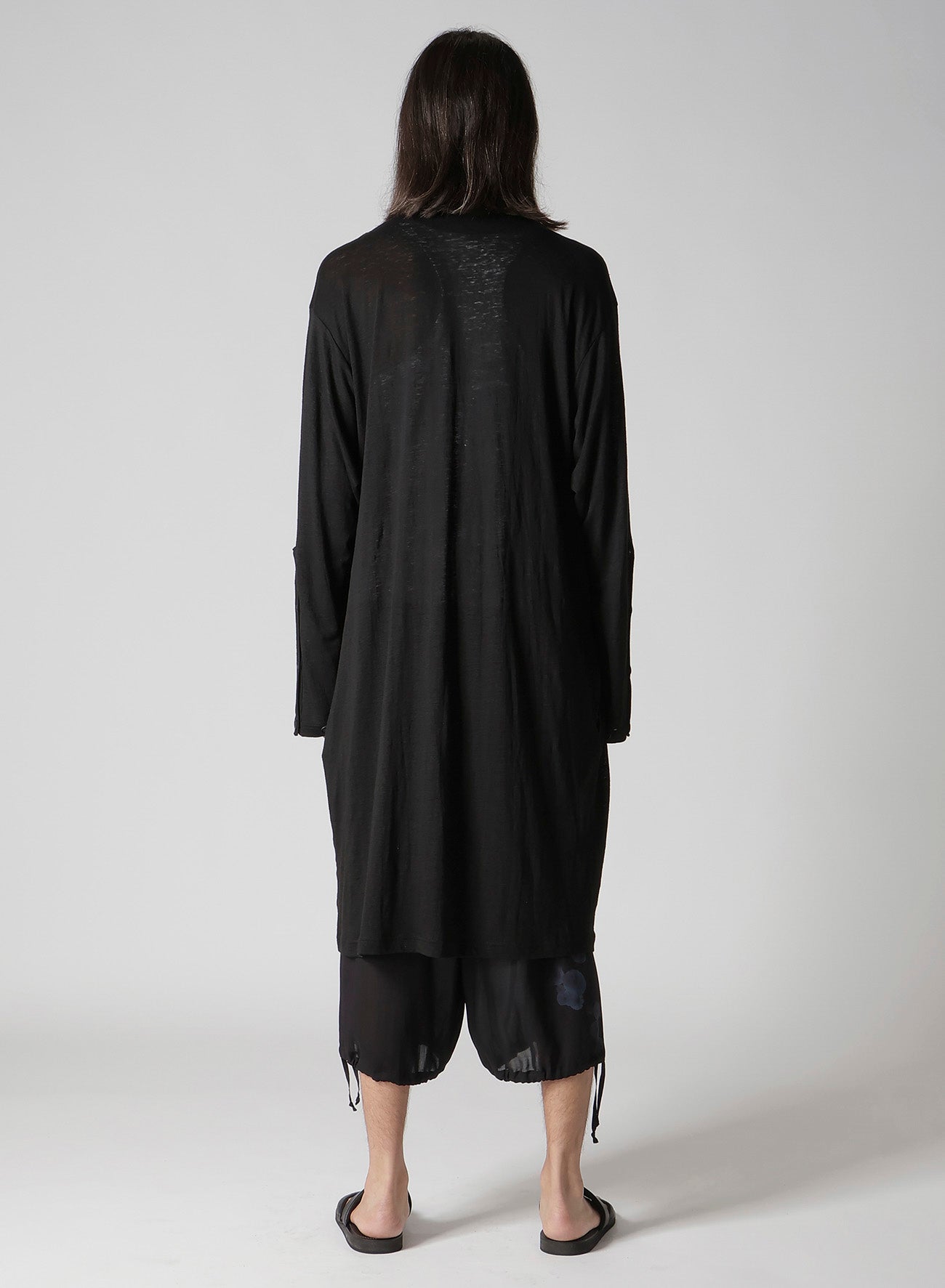 60/- LINEN PLAIN STITCH DRAPED D CARDIGAN