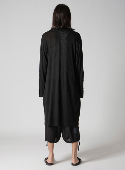 60/- LINEN PLAIN STITCH DRAPED D CARDIGAN