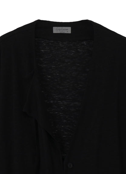 60/- LINEN PLAIN STITCH DRAPED D CARDIGAN