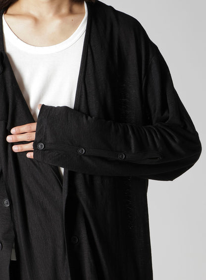 60/- LINEN PLAIN STITCH DRAPED D CARDIGAN