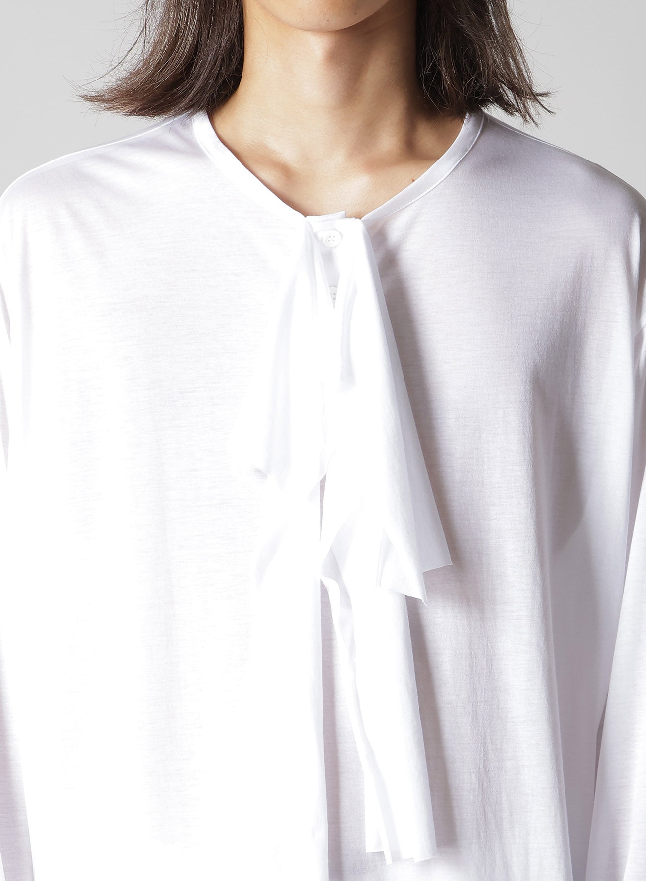 100/- PLAIN STITCH DRAPE DETAIL LONG SLV T