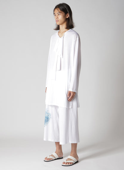 100/- PLAIN STITCH DRAPE DETAIL LONG SLV T