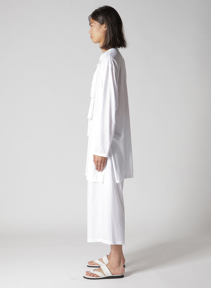 100/- PLAIN STITCH DRAPE DETAIL LONG SLV T