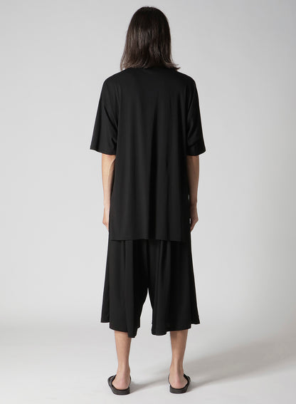 ALBINISTA CHIFFON DRAPE HENLEY NECK TEE