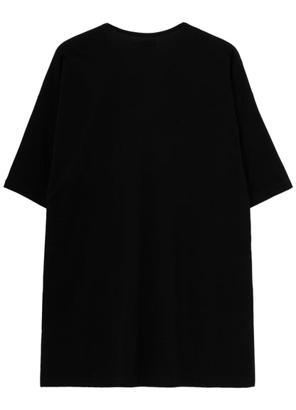 ALBINISTA CHIFFON DRAPE HENLEY NECK TEE