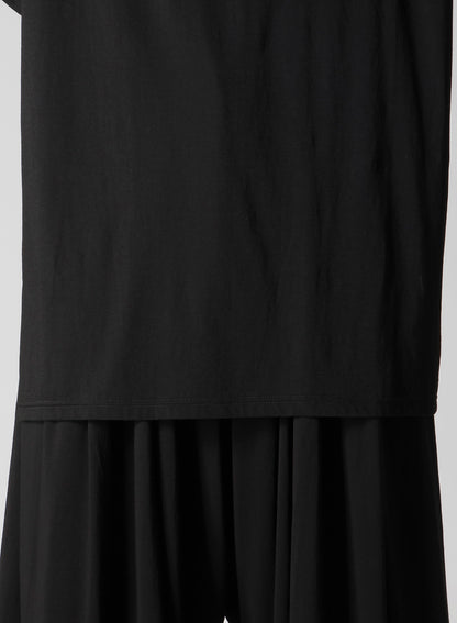 ALBINISTA CHIFFON DRAPE HENLEY NECK TEE