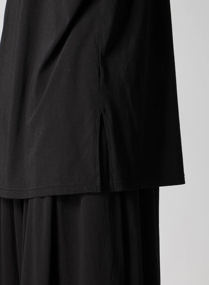ALBINISTA CHIFFON DRAPE HENLEY NECK TEE