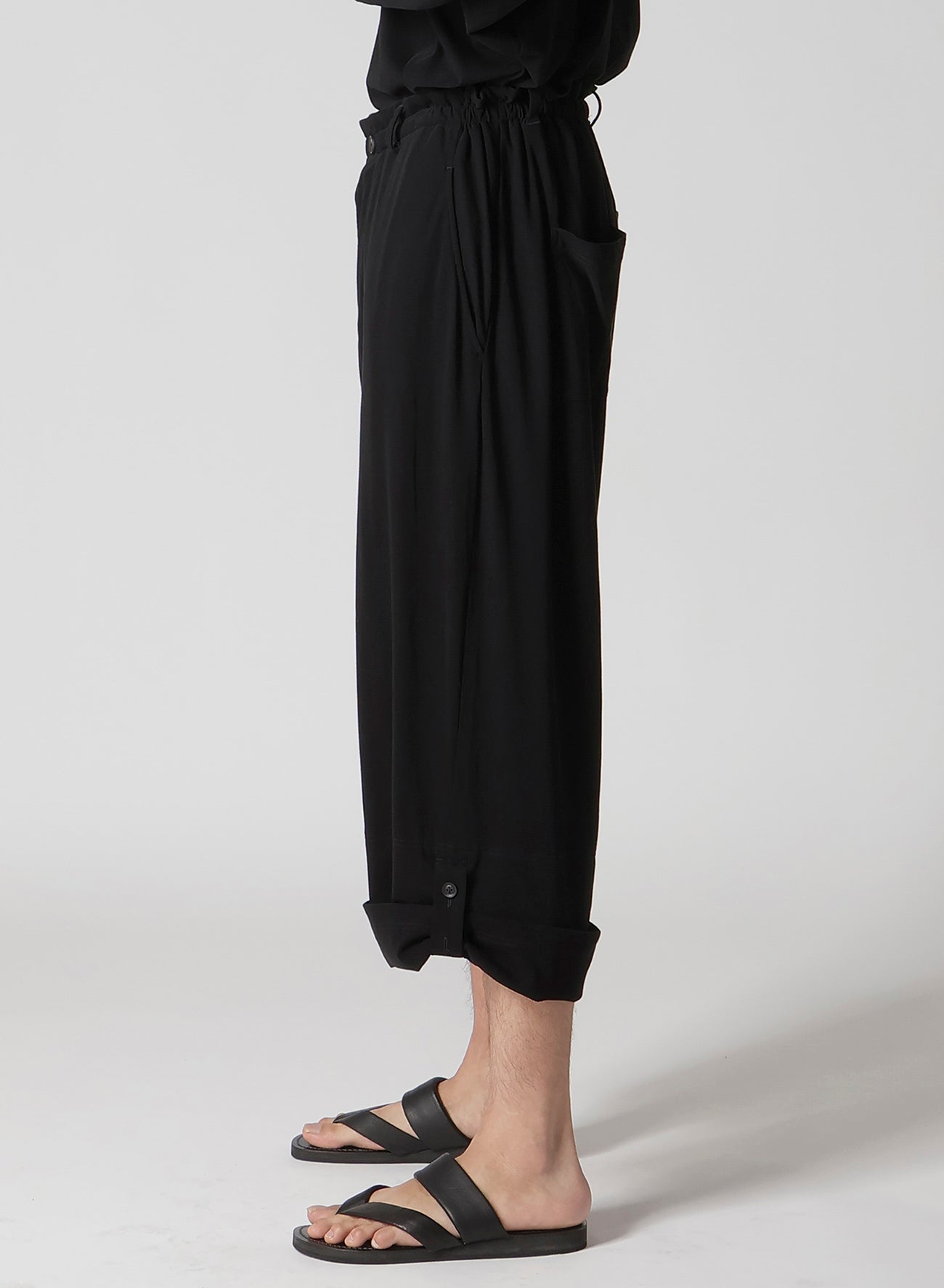 40/- HIGH TWISTED JERSEY TAB DETAIL PANTS