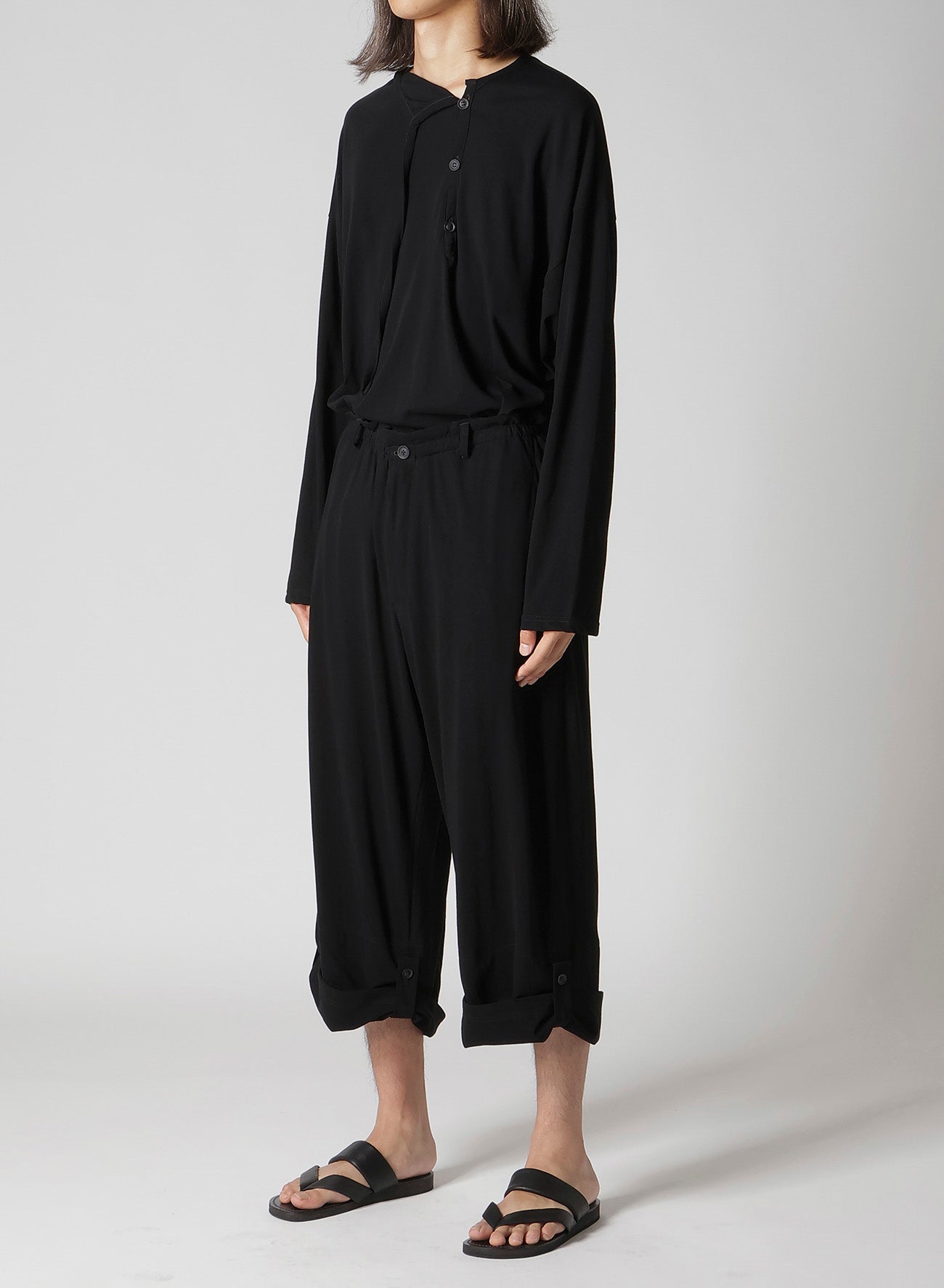 40/- HIGH TWISTED JERSEY TAB DETAIL PANTS