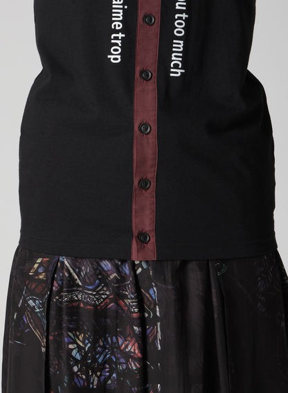 PLAIN STITCH FRONT BUTTON TANK A