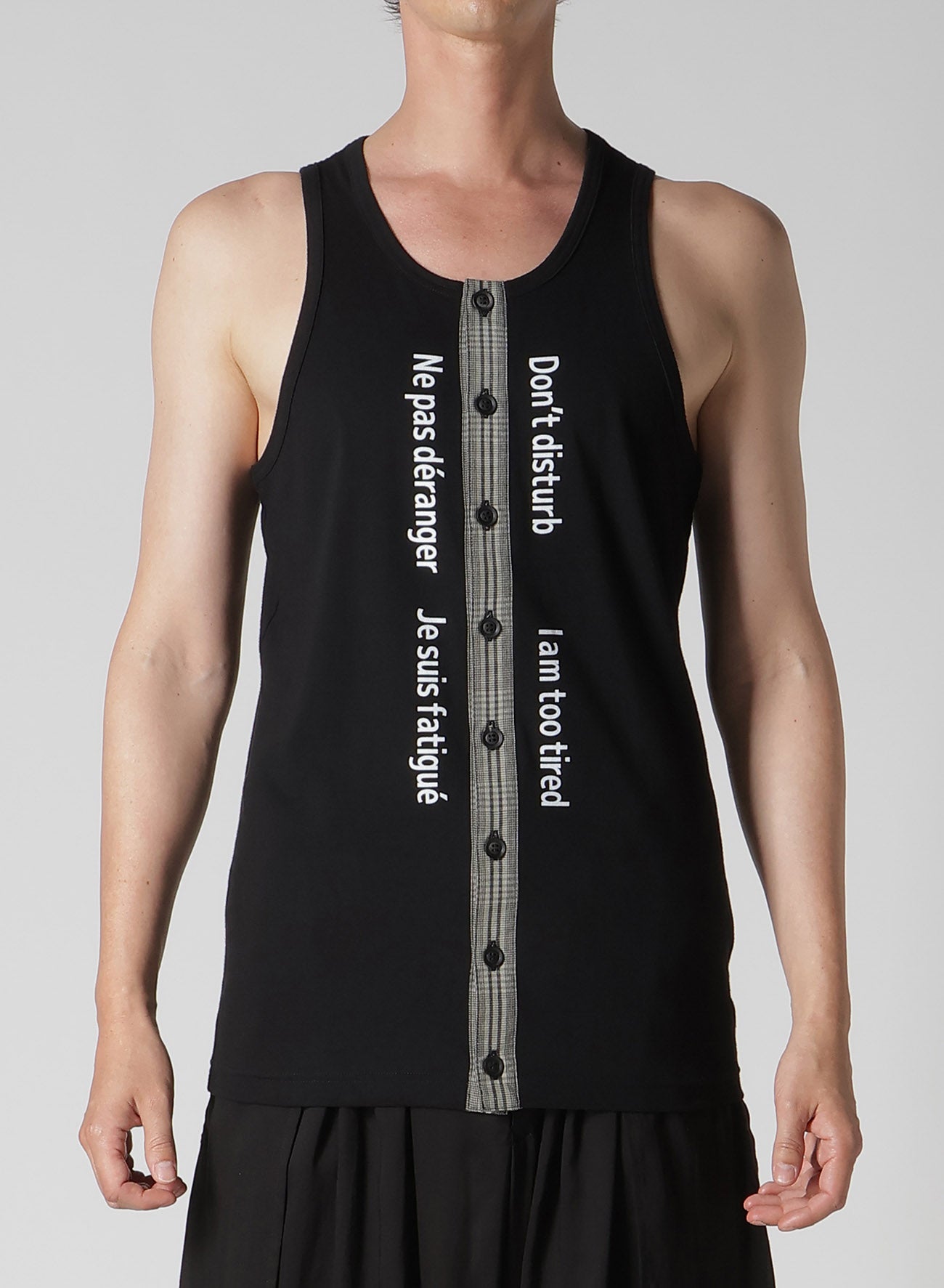 PLAIN STITCH FRONT BUTTON TANK TOP