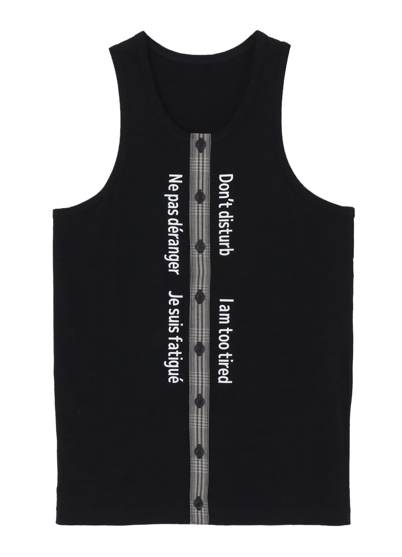リミフゥ　20/-C Plain Stitch Chest Slit Tank PLAIN STITCH FRONT BUTTON TANK TOP – THE SHOP YOHJI YAMAMOTO