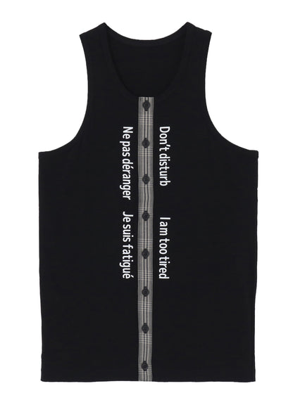 PLAIN STITCH FRONT BUTTON TANK TOP