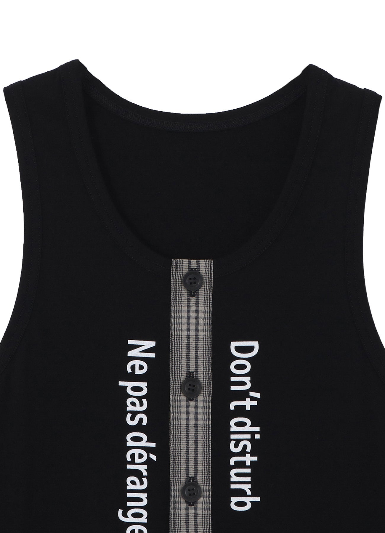 PLAIN STITCH FRONT BUTTON TANK TOP