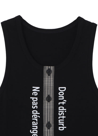PLAIN STITCH FRONT BUTTON TANK TOP