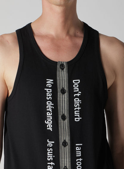 PLAIN STITCH FRONT BUTTON TANK TOP