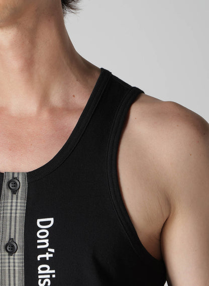 PLAIN STITCH FRONT BUTTON TANK TOP