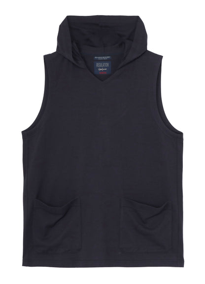 40/2 COMBED PLAIN STITCH HOODED VEST