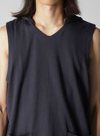 40/2 COMBED PLAIN STITCH HOODED VEST
