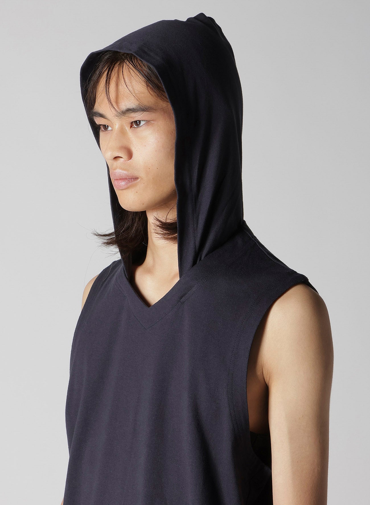 トップス Yohji Yamamoto POUR HOMME Hooded vest 40/2 COMBED PLAIN STITCH HOODED VEST – THE SHOP YOHJI YAMAMOTO