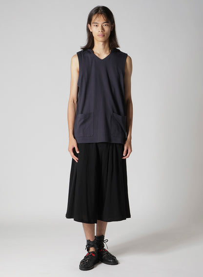 40/2 COMBED PLAIN STITCH HOODED VEST