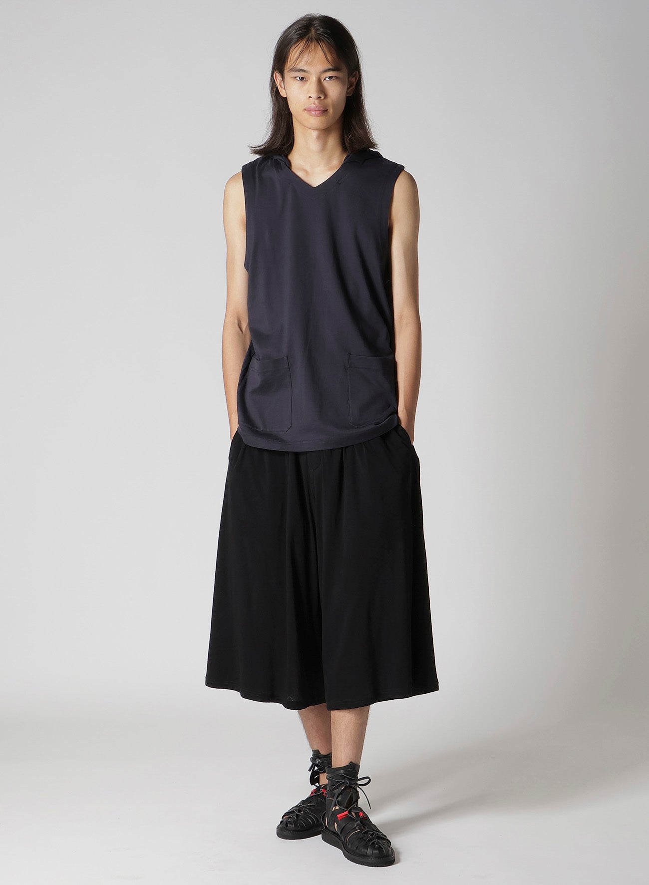 40/2 COMBED PLAIN STITCH HOODED VEST