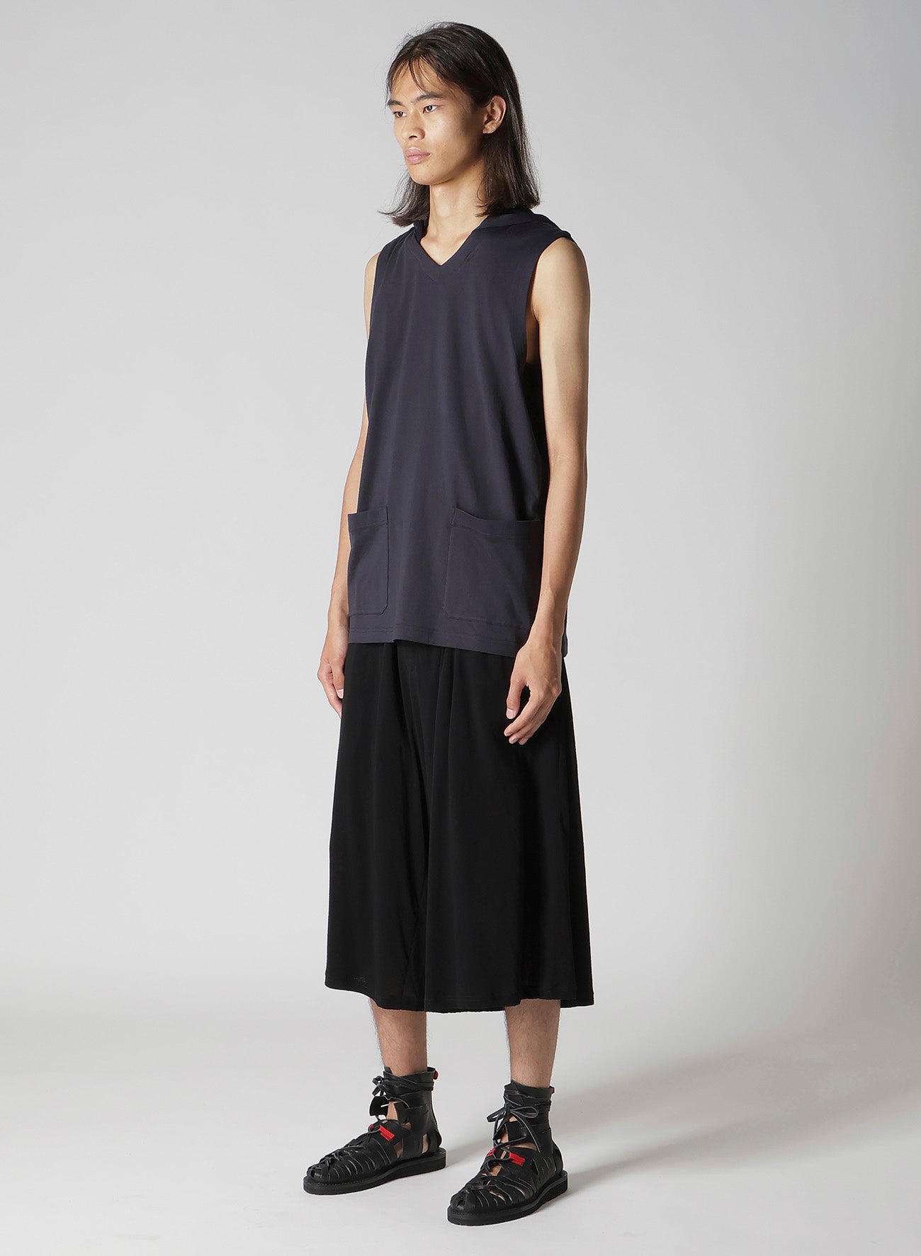 40/2 COMBED PLAIN STITCH HOODED VEST