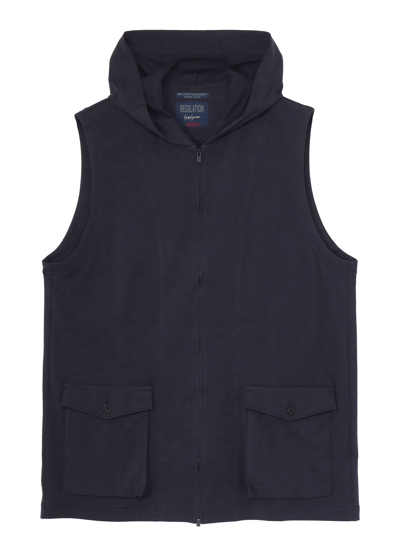 40/2 COMBED PLAIN STITCH HOODED ZIP VEST